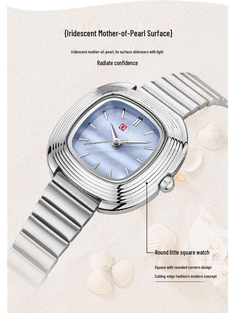 OFNS Women's Light Luxury Mother-of-Pearl Waterproof Quartz Watch - Lightweight and Stylish