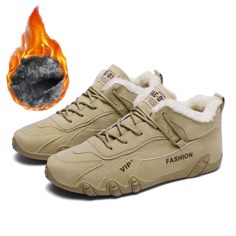 

Зимние мужские высокие бархатные теплые и модные хлопковые ботинки больших размеров, зимние ботинки, рабочая одежда, защитная обувь 44 хаки