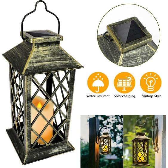 LED Solar Lantern Hanging Light Outdoor Yard Patio Garden Decor Lamp Landscape (#A)