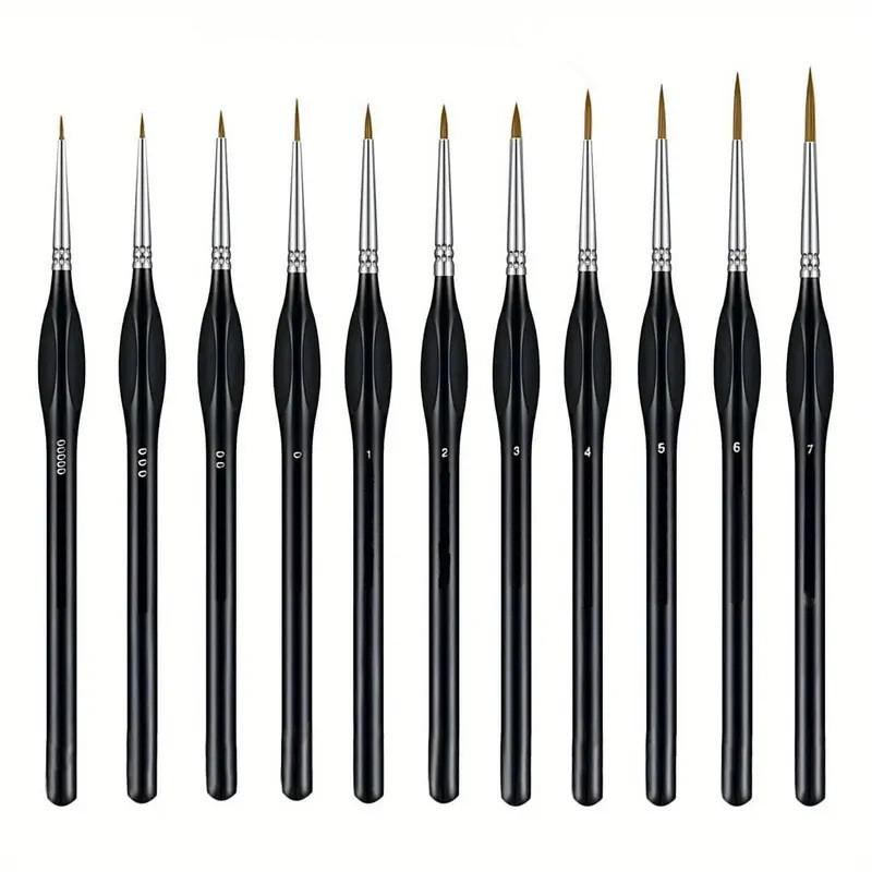 

Professional Miniature Paint Brushes Drybrush Micro Detail Paint Brush Set Small Fine Detail Brushes For Acrylic, Watercolor A