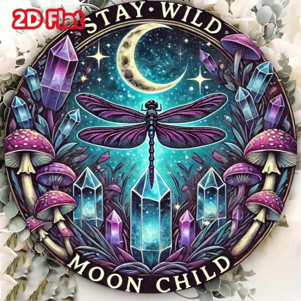 Vintage Round Moon Sign Wall Art Home Decor Bedroom Gift