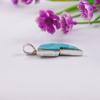 Turquoise Lightning Bolt Pendant , Birthday Pendant, 925 Sterling Silver Pendant, Kingman Turquoise Pendant, Lightning Gemstone Pendant