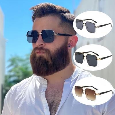 Men's Stylish Casual Pilot Fashion Glasses with Metal Frame & Gradient Lenses Perfect for Casual Attire