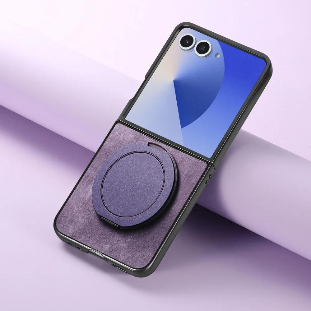 

360° Rotating Magnetic Invisible Kickstand Phone Case For Samsung Galaxy Z Flip 7 6 5 4 3 Flip7 Flip6 Flip5 Flip4 Flip3 5G Cover Galaxy Z Flip5 фіолетовий