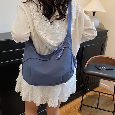 Nylon Cloth Bag Women's 2025 New High-end Texture Niche Summer Versatile Large-capacity Shoulder Crossbody Dumpling Bag