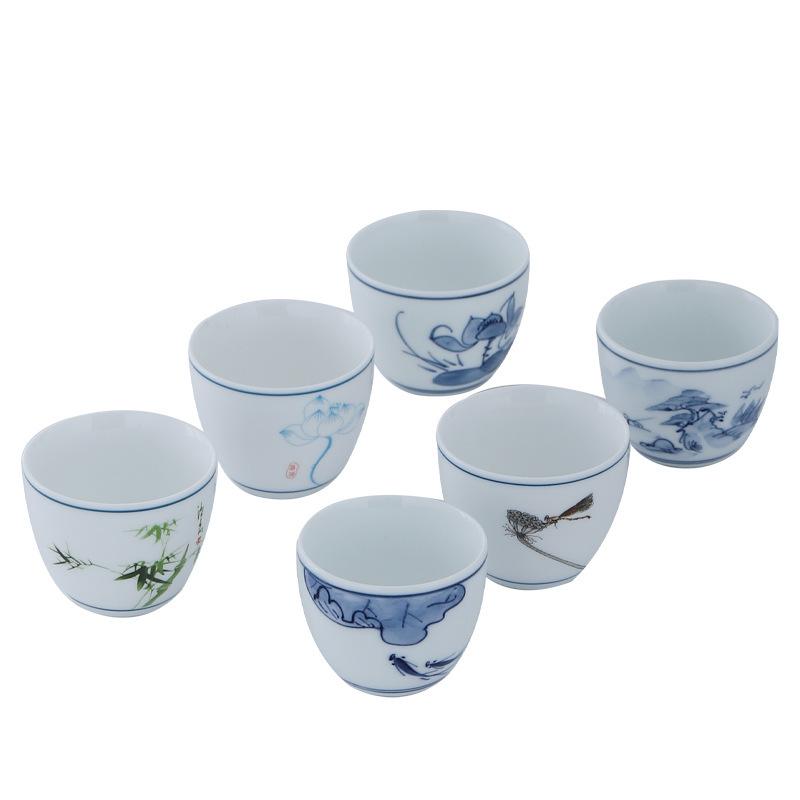 Seladon çay fincanı seramik el boyaması usta tek fincan çay fincanı ev kung fu çay kasesi retro şapka fincan