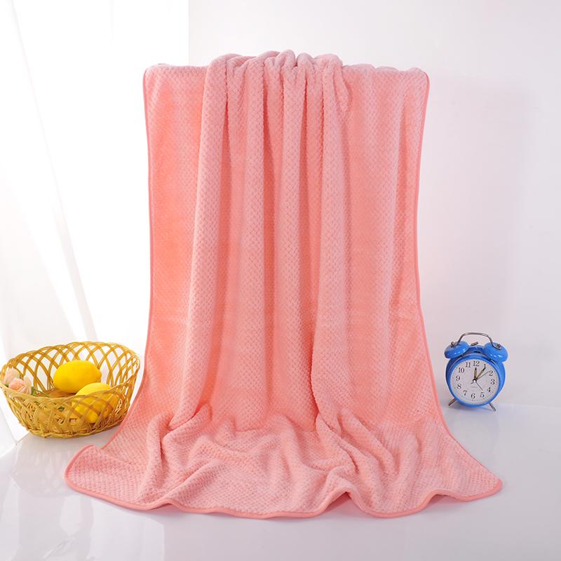 140X70cm Bath towel coral plush pineapple plaid adult absorbent bath towel children soft bathrobe beach towel