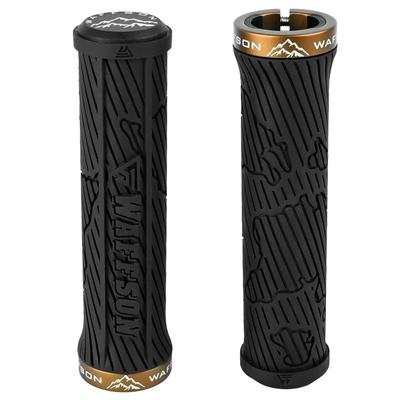 WFS מפת עולם ידיות MTB קלאמפ יחיד ידיות כידון אופני הרים ארגונומיות נוחות שיכוך רעידות עבור ודאונהיל נעילה – מונע החלקה –