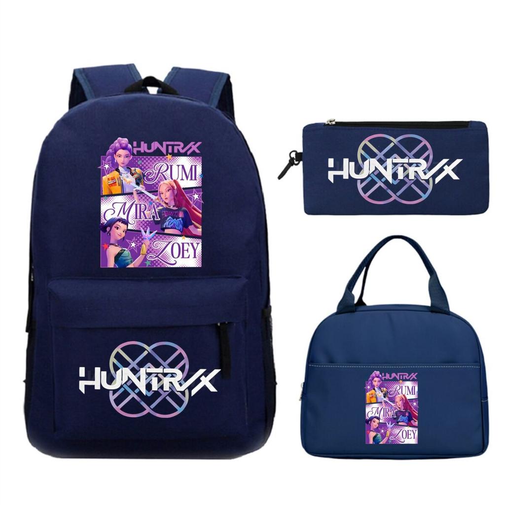 Animation Cartoon With Peripheral Printing Children'S Spine Backpack Set, Primary And Secondary School Student Leisure Schoolbag