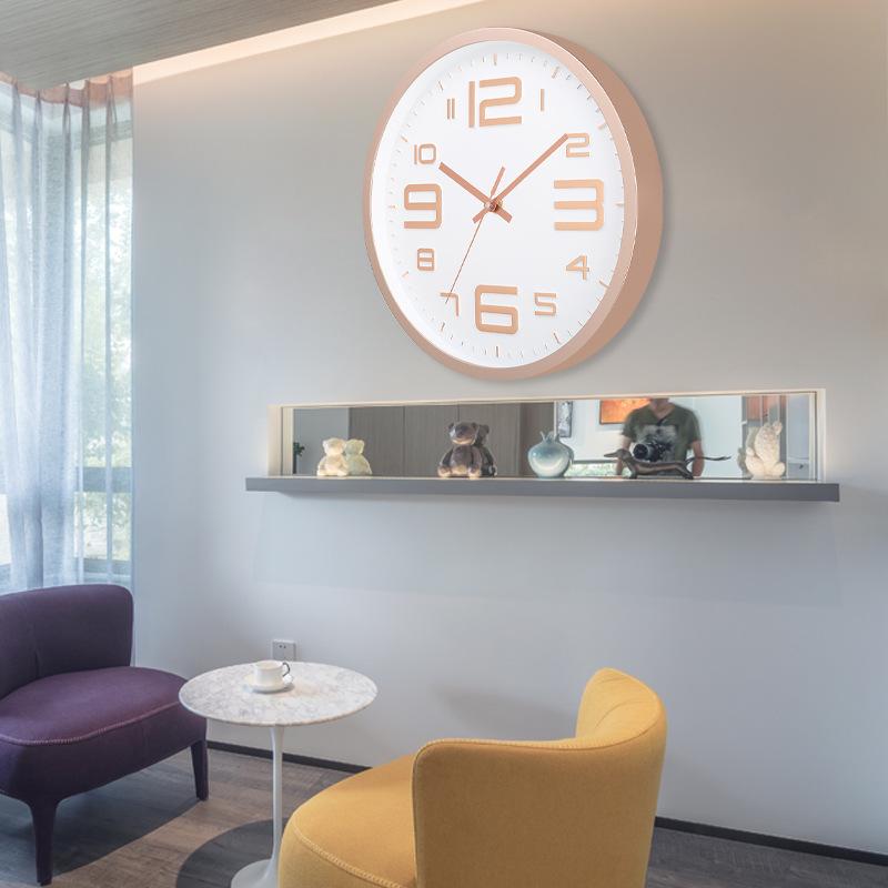 12 Inch 30CM Silent Wall Clock, Creative and Fashionable, Three-dimensional Digital Minimalist Clock for Home Living Room