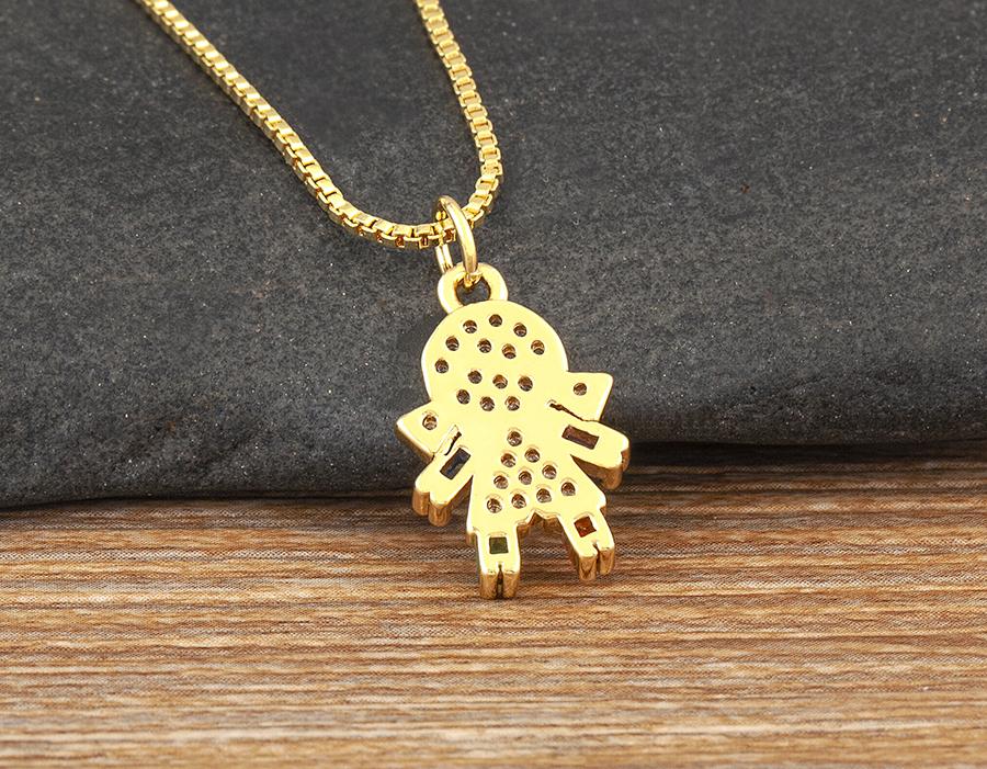 Nidin New Boy/Girl Pendant Choker Jewelry Zircon Necklaces Accessories For Mom Kids Parent-child Anniversary Gifts Wholesale