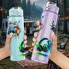 1PC Soccer Headset Splash Combination 750ml Color Plastic Water Bottle Leakproof Flip Straw Lid For Sports Office Home Use