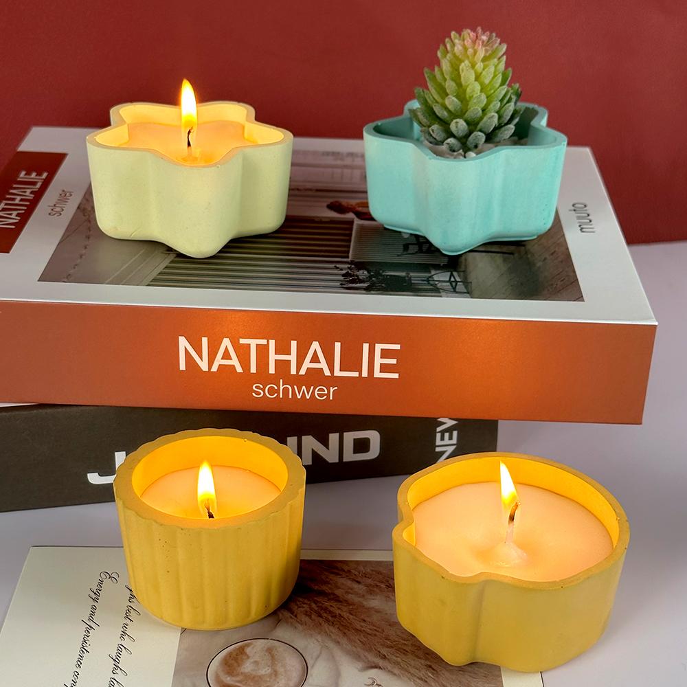Round Candle Jar Silicone Mold DIY Square with Lid Craft Ornaments Making Plaster Concrete Epoxy Resin Storage Box Casting Molds