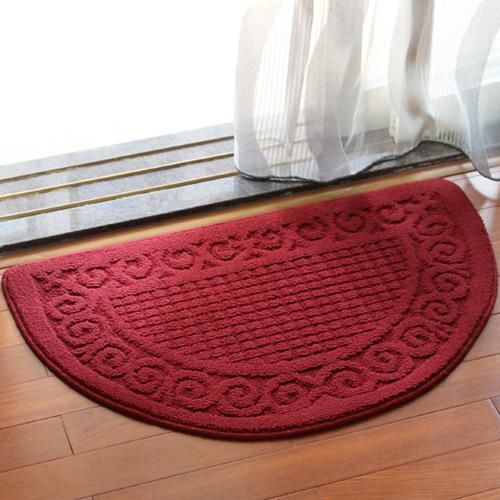 Solid Color Retro Semi-circular Dust Removal Door Mat Home Household Bathroom Non-slip Floor Rug