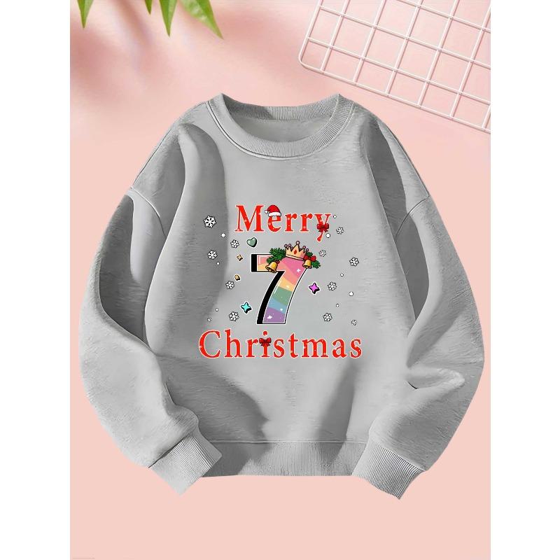 2025 9 22 Merry Christmas 7 Girls Autumn and Winter Fashion Sweatshirt Creative Christmas Elements Casual Long Sleeve