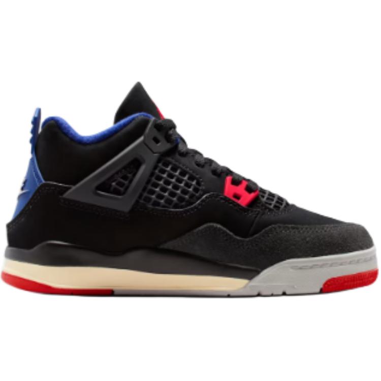 Air Jordan 4 Retro PS Rare Air Dětské tenisky Černá/Ohnivě červená/Hluboká královská modrá IB4388-003