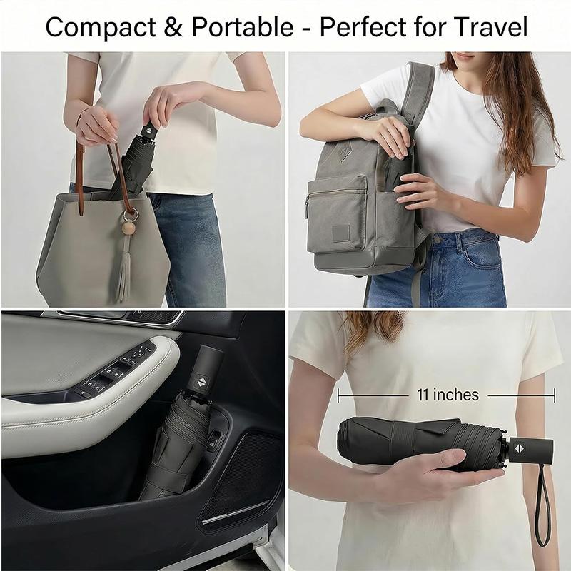 AC Milan Automatic 3‑Fold Umbrella 8‑Rib Windproof Folding Umbrella Sun Rain Protection For Outdoor Travel Daily Use