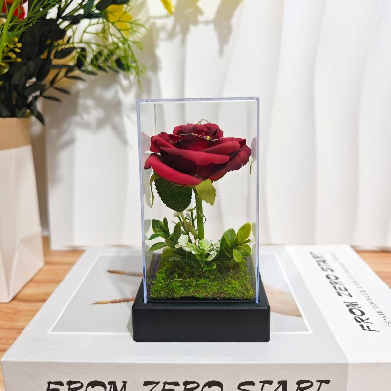 Acrylic Simulated Rose 1Pcs Glowing Flower Gift for Romantic Occasions