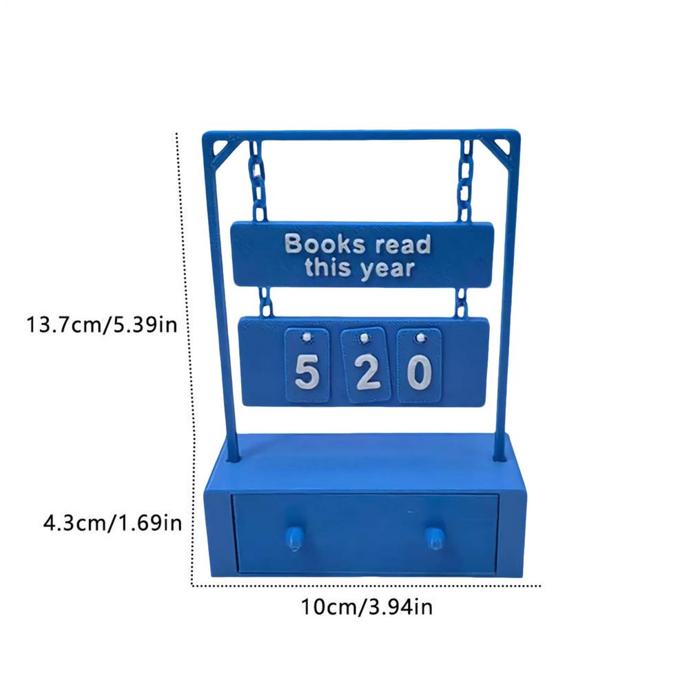 

Book Counter Sign 3D Printed Library Bookshelf Decor Bookshelf Counter Bookish Decor for Women Men Readers Teachers Writers синій
