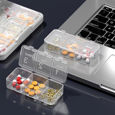 Pillendose, tragbare wöchentliche Pillen-Aufbewahrungsbox, auslaufsicher, versiegelt, transparenter Pillen-Organizer für Zuhause, Reisen