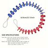 1pc Nut And Bolt Thread Checker With Wire Lanyard, 26 Male/Female Gauges, 14 Standard (Inch) & 12 Metric Sizes, Detachable, Red & Blue