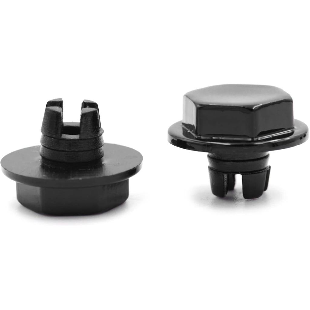 RTRHINOTUNING 50pcs 7.6mm(0.3in) Wheel Decorative Nail Universal Rim Lip Rivets Black Nut Replacement