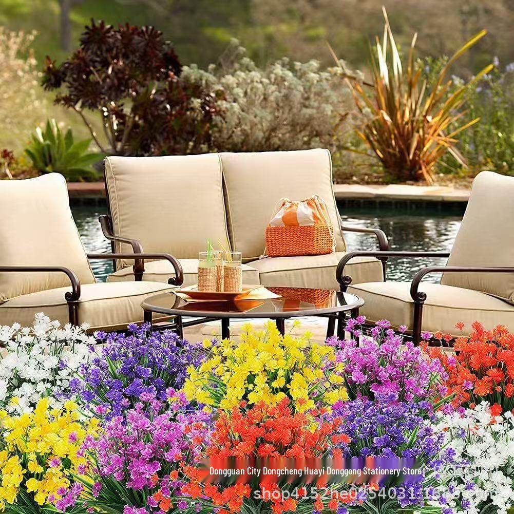 

Artificial Camellia and Rose Bouquet for Landscaping: 7-Branch Spring Greenery for Home or Hotel Decor White