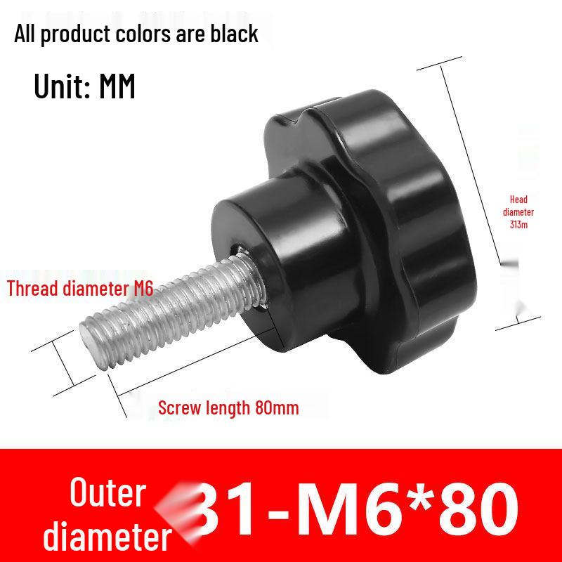 Star-Shaped Bakelite Hand-Tightening Screw Handle (M4-M10)
