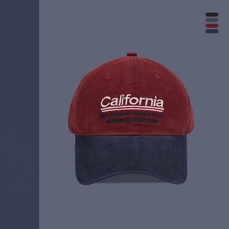 New personalized fashion trend baseball cap men's letter embroidery retro color matching casual sunshade cap women