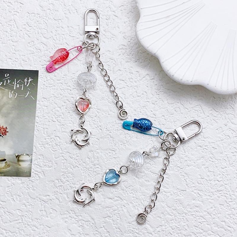 Modischer Perlen-Schlüsselanhänger-Charm mit Acryl-Anhänger Taschen-Schlüsselanhänger Schlüsselring Elegantes Damenmode-Accessoire