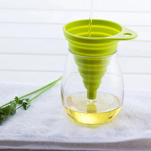 Mini skládací nálevka Silikonové skládací přenosné nálevky pro násypku paliva Pivní olej Kuchyňské doplňky Položky nářadí