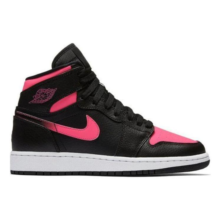 New JORDAN 1 Retro High Black Hyper Pink GS 332148-019