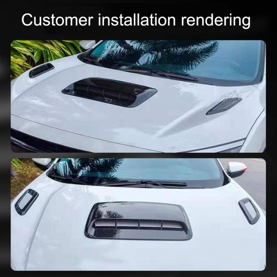 Car Hood Scoop Sticker ABS Fake Air Vent for Exterior Decoration Universal Fit Sporty