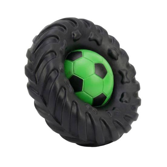 

Football Tire Dog Chew Toy Built-in Squeaker Tennis Tire Interactive Puppy Toy Bite Resistant Pet Teething Boredom Toy Football