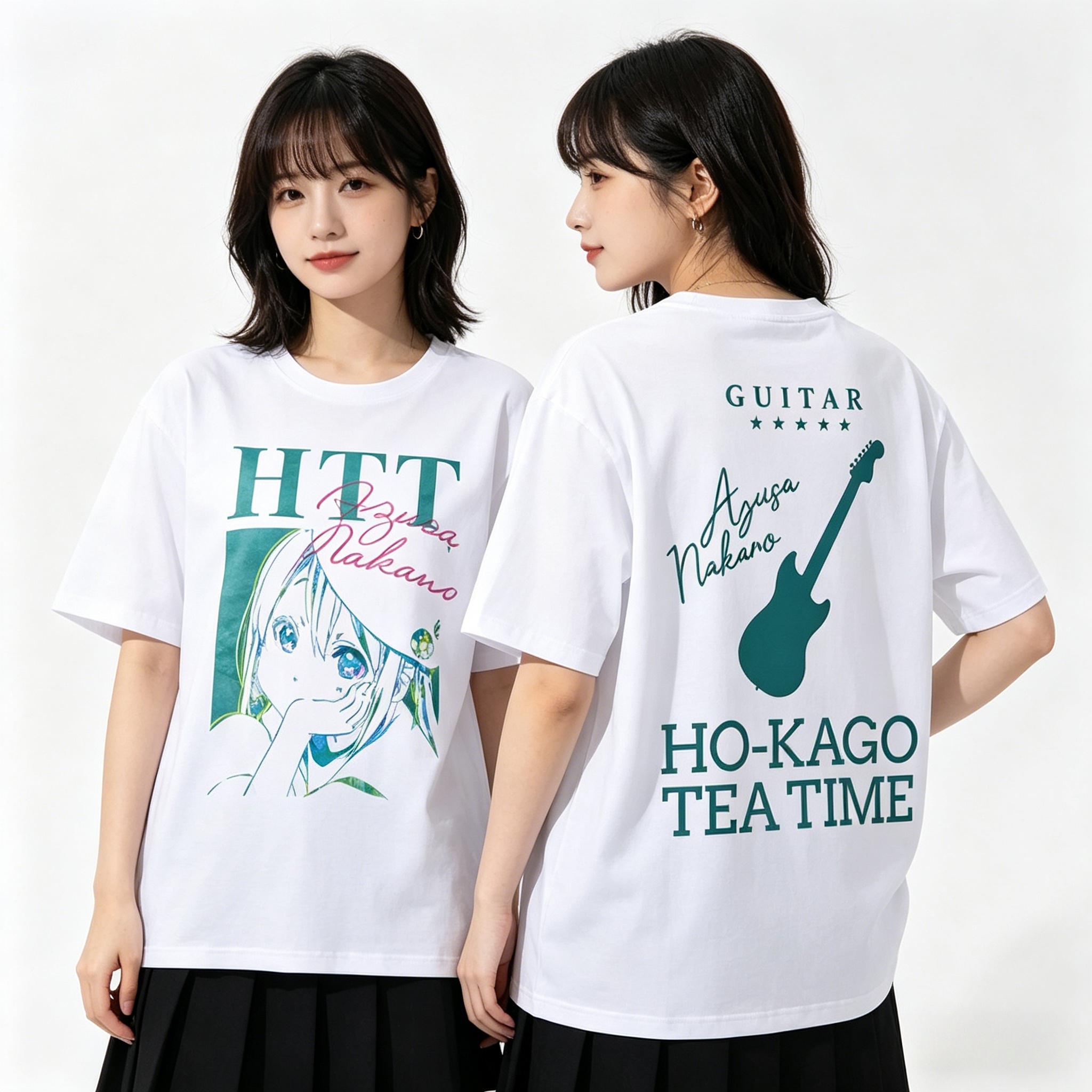 

K на Юи Хирасава HTT Ho Kago Tea Time Аниме Футболка 100% Хлопок Оверсайз Повседневная С коротким рукавом Белый Топ 2026 Новый S
