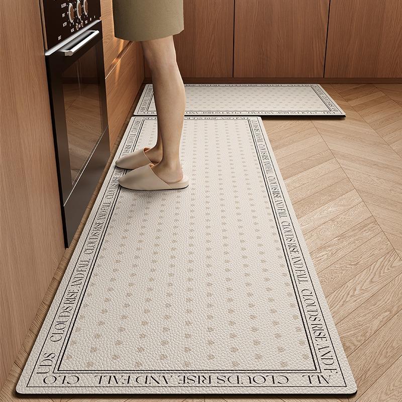 Kitchen Mat Waterproof Non-Slip Rugs Leather Carpet Anti-Fatigue Pvc Floor Mats Oil-Proof Easy To Clean Anti-Slip Area Long Rug