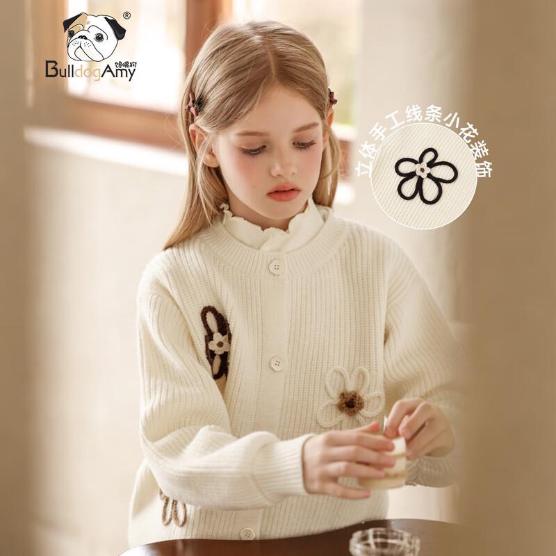CHANZUIGOU Warmer gestrickter Cardigan mit Blumenmuster für Mädchen