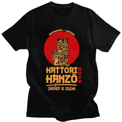 Hattori Hanzo Sword and Sushi Anime T Shirt Classic Bill Kill Movie Cult Manga Cotton T-shirt Japanese Samurai Sword Tees Tops