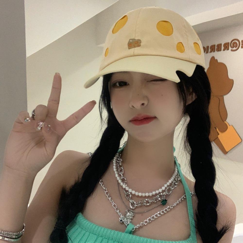 Sunscreen Cheese Baseball Cap Korean Style Take a Bite of The Cheese Peaked Cap  Girl