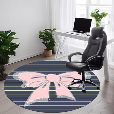 1pc Pink Bow Chair Carpet for Office, Soft Flannel Throw Mat, Perfect for Office, Holiday Party Decoration Choice Yy260209031