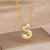 Charming Chubby Brass Polished 26-Letter Silver Pendant Necklace for Women