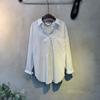C S In The Room Stripe baCk tuCk Ribbon aSymmetriCal looSe Fit poCket Shirt 2Col