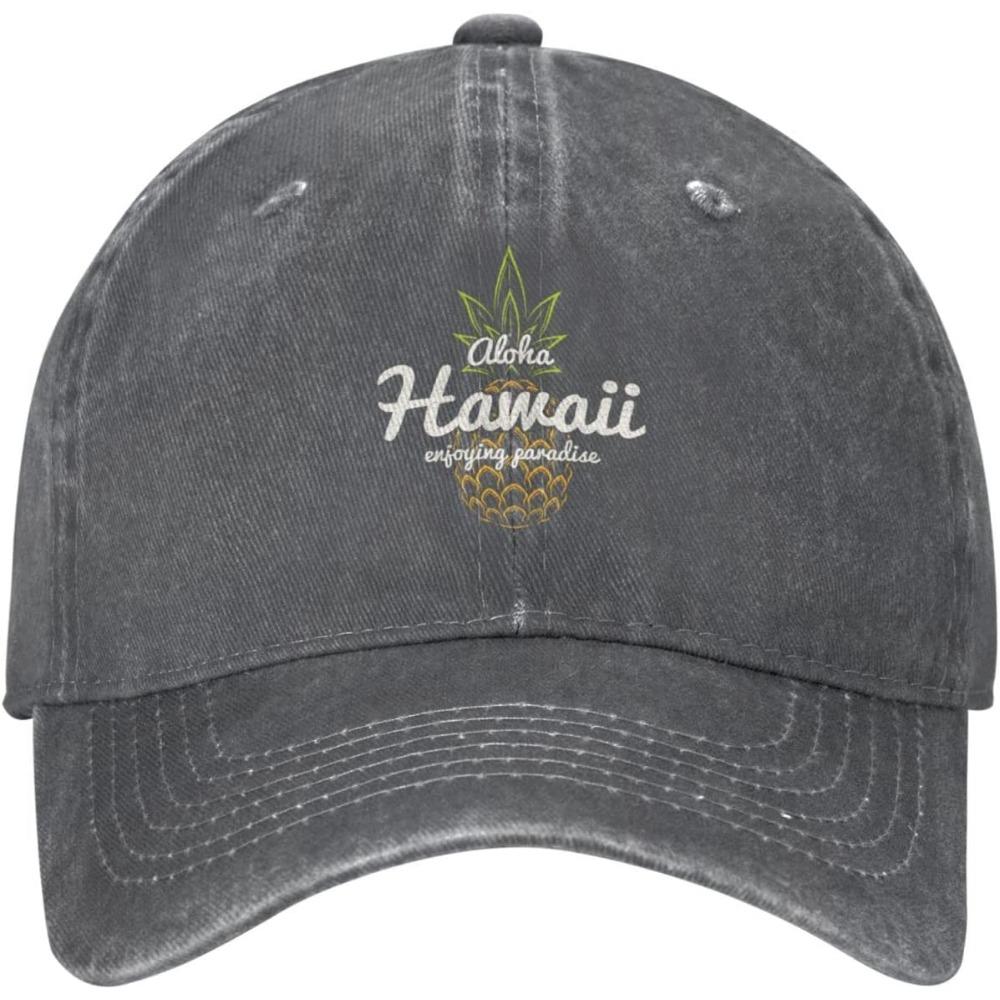 Lustige Ananas Hawaii Vintage Used Verstellbare Gewaschene Jeans Herren Papa Trucker Kappe Baseball Kappe für Herren