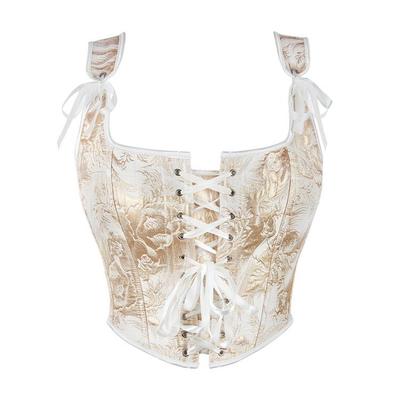 Adjustable Double-Strap Gold Bandeau Bra Shaper for Women