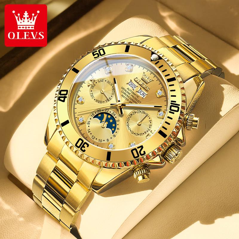 

Olis Мужские автоматические часы с вечным календарем Daytona Panda Eye Механические часы