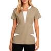 Women's Loose And Comfort V-Neck Casual  Work Clothes Top Short Sleeve Shirt