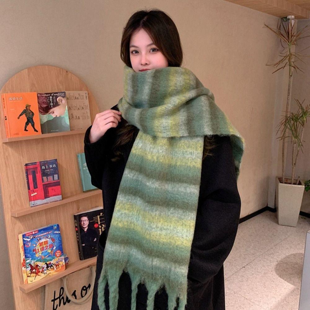 Soft Long Tassel Scarves Warm Thickened Shawl Wrap New Winter Cashmere Scarf Women