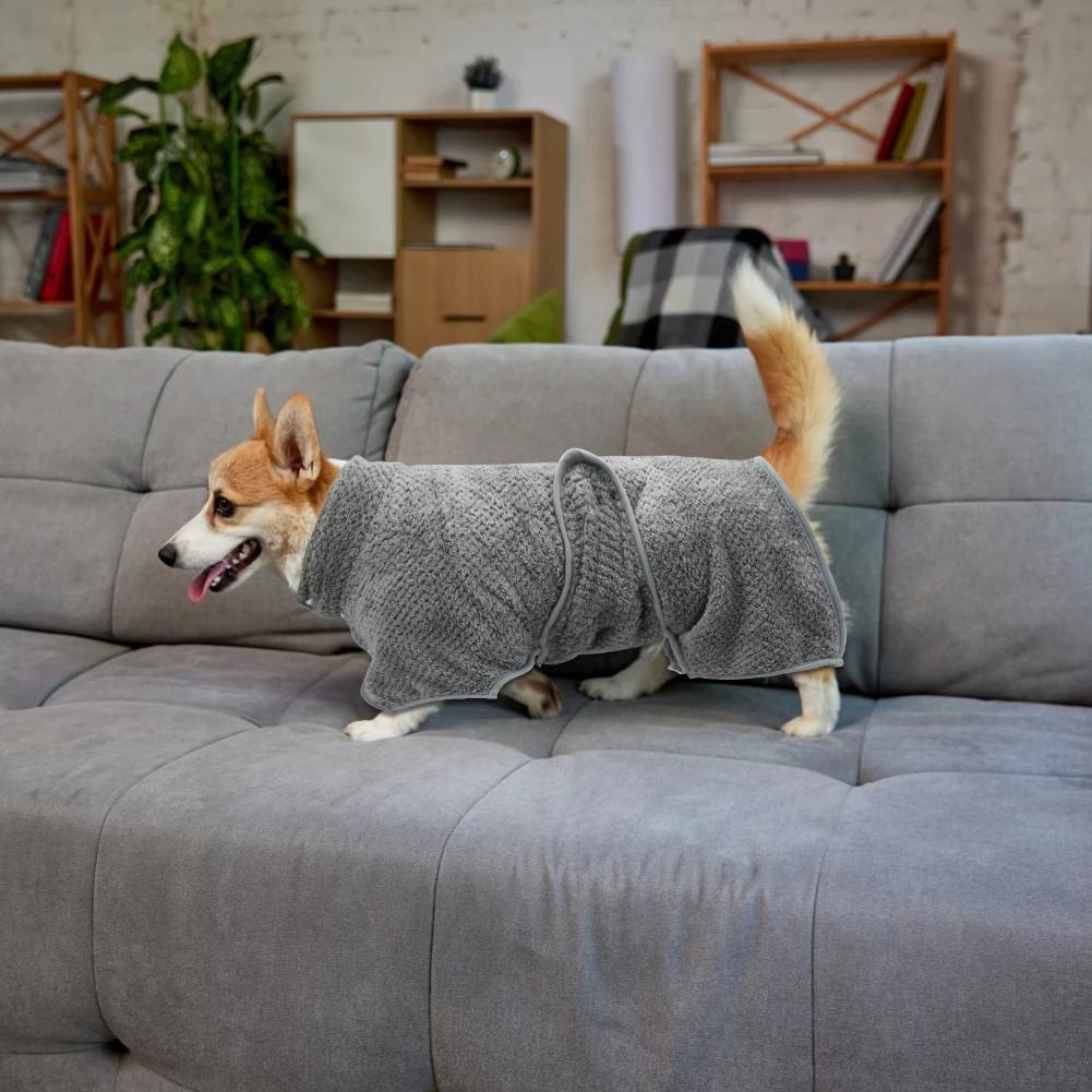 Dog Drying Coats,Super Soft Pet Dog Bathrobe Towel for Small Medium Large Dogs Dressing Gown Adjustable Microfiber Dog Hair