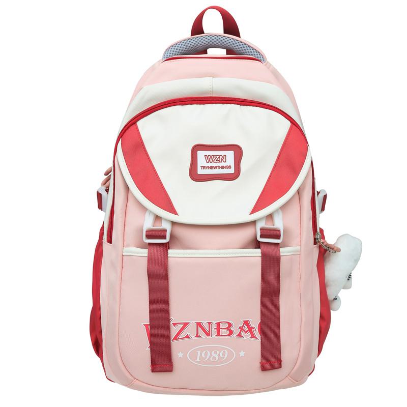 

Рюкзак у студентському стилі, жіночий кольоровий рюкзак великої місткості, студентський рюкзак рожевий