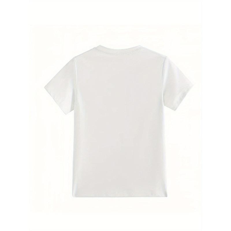 European Sizes Girls' Round Neck T-Shirt Casual Fashion Printed Top